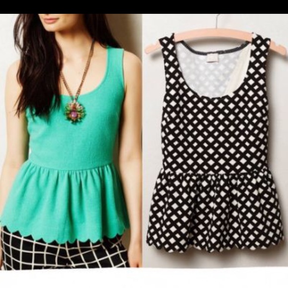 Anthropologie Tops - Anthropologie gingham clovelly peplum Top NWOT
